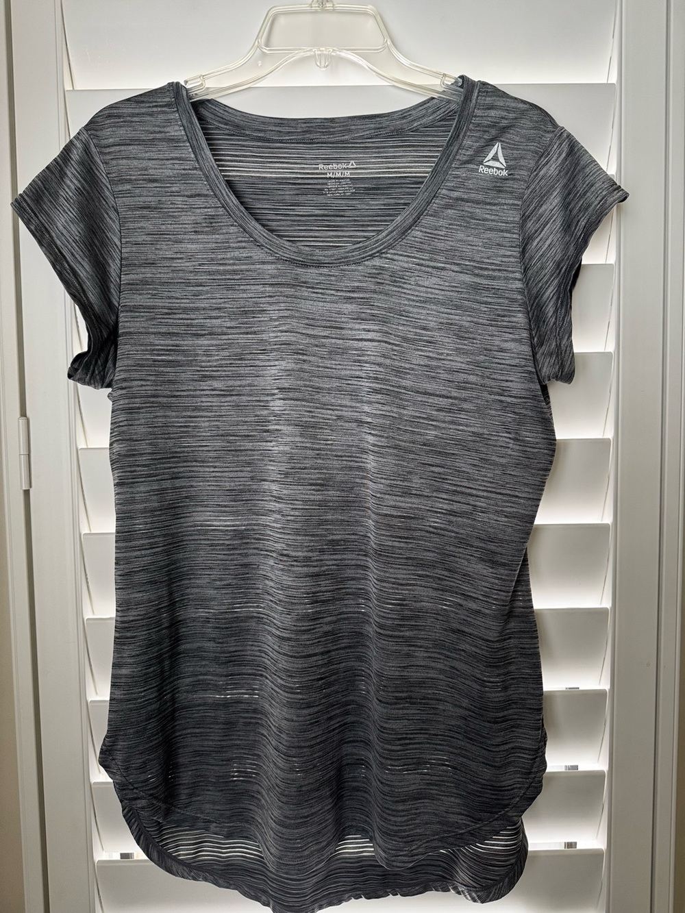 Reebok Women's Heathered Charcoal Short-Sleeve Performance Tee